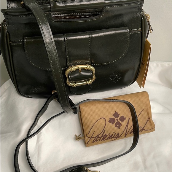 Patricia Nash Ovodda Dark Olive Leather Satchel - Picture 5 of 6